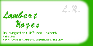 lambert mozes business card